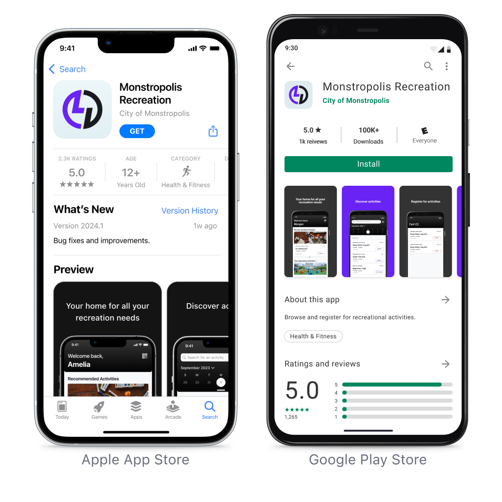 nextRec mobile app store download examples shown on apple and android mobile phones